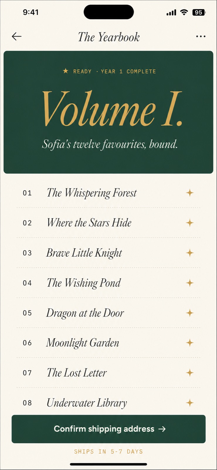 The Volume, twelve favourites collected for binding
